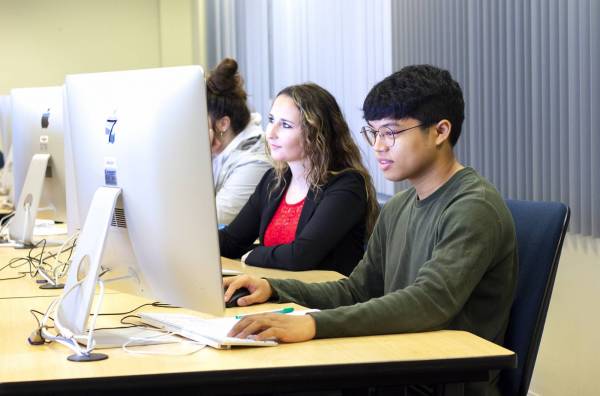 a group of students working together